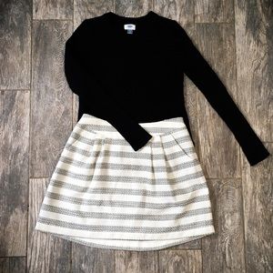 ❤️ Gianni Bini Woven Striped Mini Skirt Lined With Pockets - Size 8